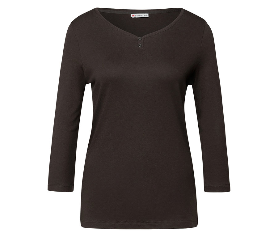 Barna Street One 3/4-es póló gombbal.