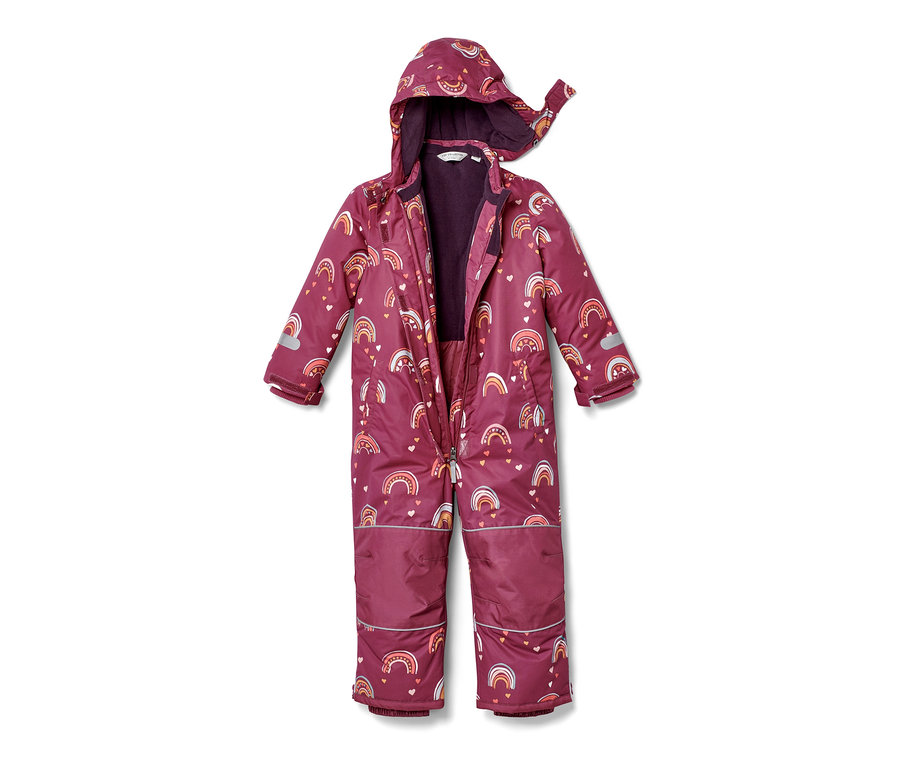 Gyerek téli kezeslábas szivárvány mintával.