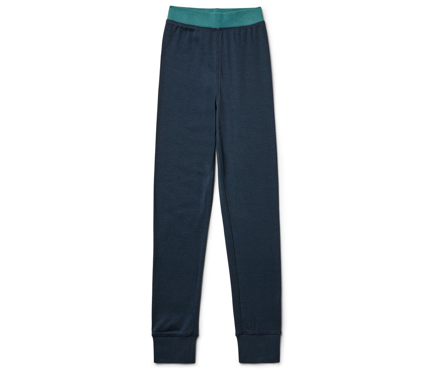 Tengerészkék leggings türkizkék derékpánttal.