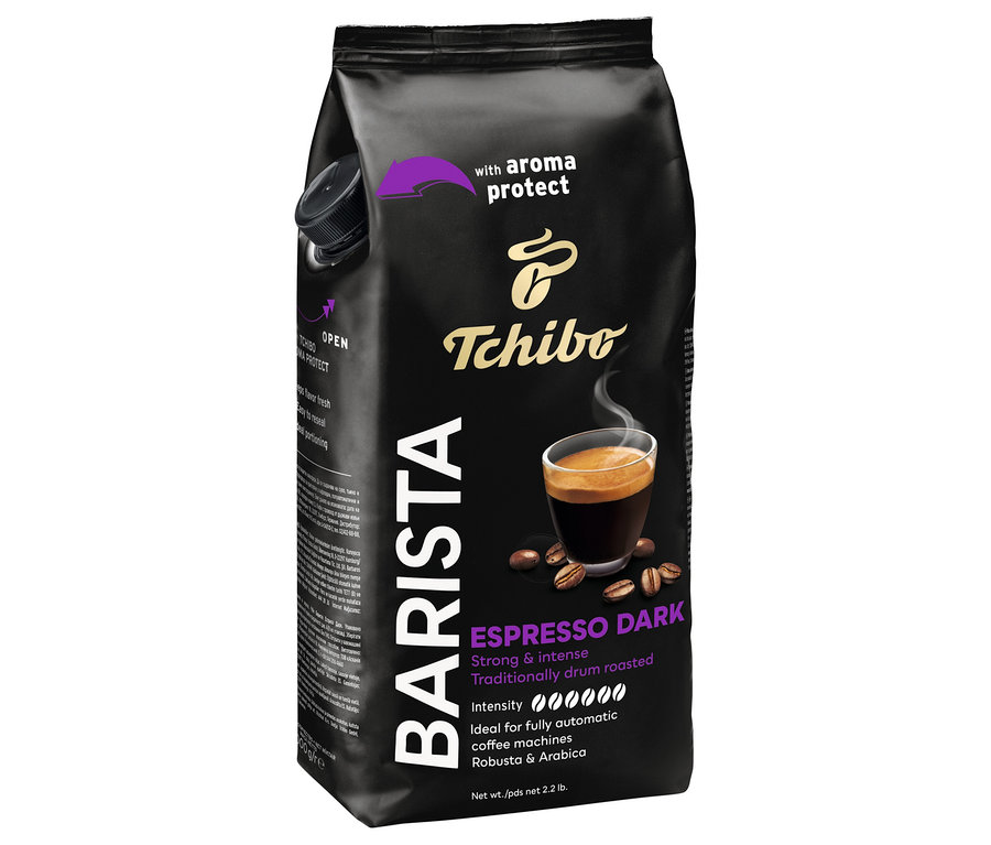 Fekete csomagolású BARISTA Espresso Dark - 1 kg szemes kávé.