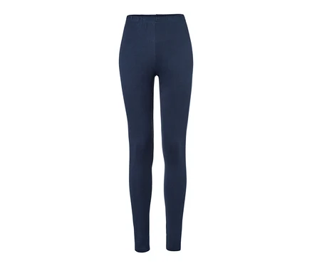 Sötétkék leggings fehér háttérrel.