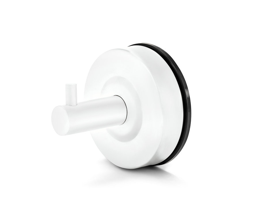 Fehér, tapadókorongos akasztó.