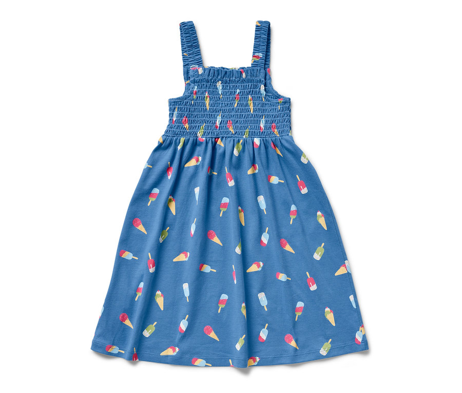 Kék pántos ruha fagyi mintával