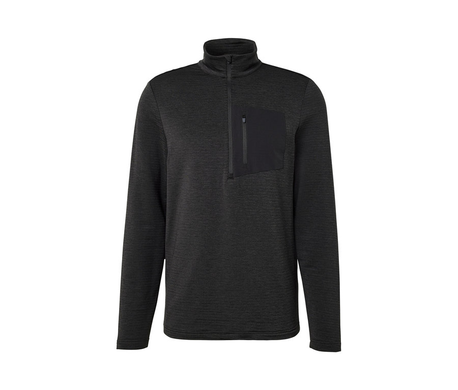 Antracit színű, hosszú ujjú funkcionális felső, mellzsebbel.