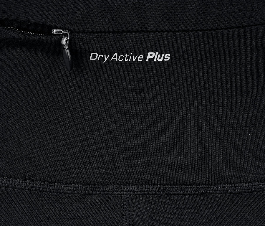Sport leggings cipzáras zsebbel és Dry Active Plus felirattal.