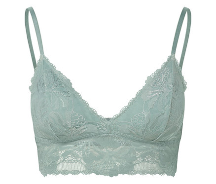 Női bustier melltartó, csipkés, jádezöld