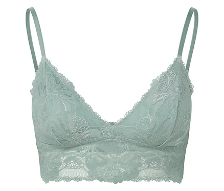 Világoskék csipkés bustier spagetti pántokkal.