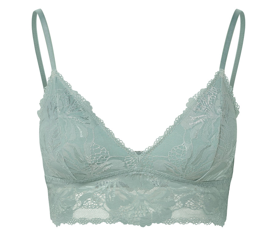 Világoskék csipkés bustier spagetti pántokkal.