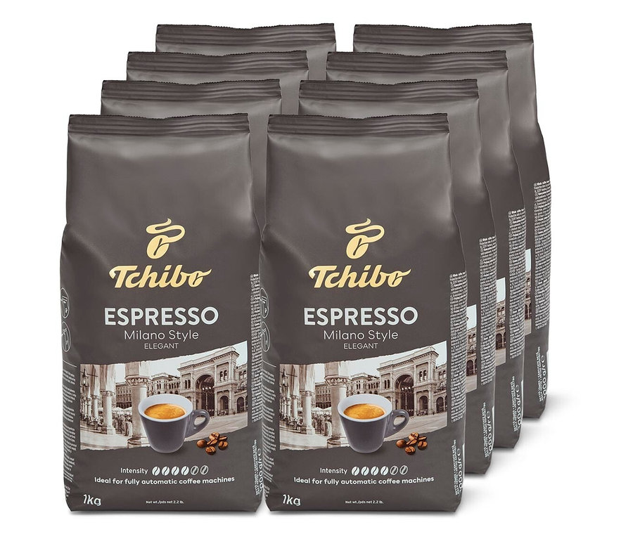 Tchibo Espresso Milano Style - 8x1 kg szemes, pörkölt kávé
