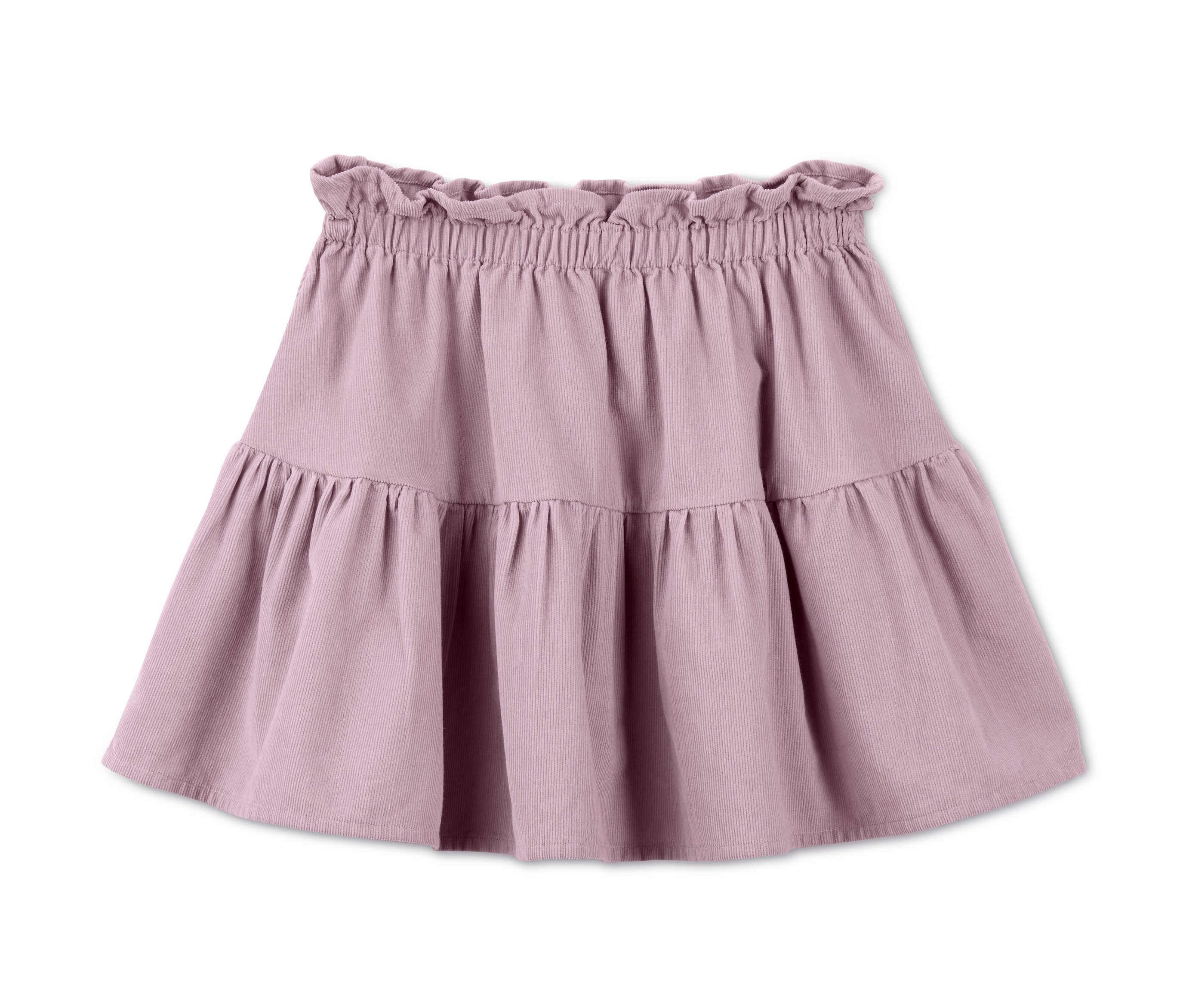 Lila kordbársony szoknya fodros derékpánttal.