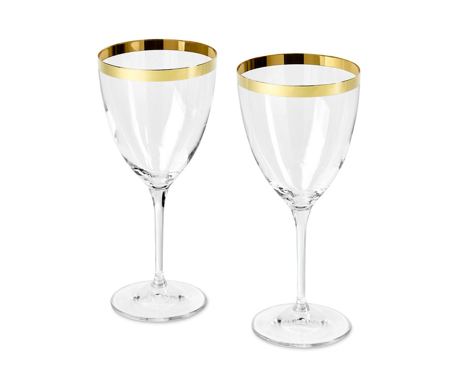 Két borospohár arany szegéllyel.
