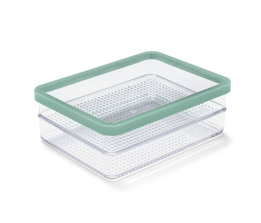 Felvágottároló edény világoszöld fedővel.