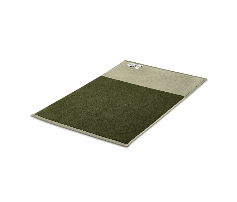 Kiváló minőségű szürkészöld-mohazöld jacquard fürdőszobaszőnyeg.