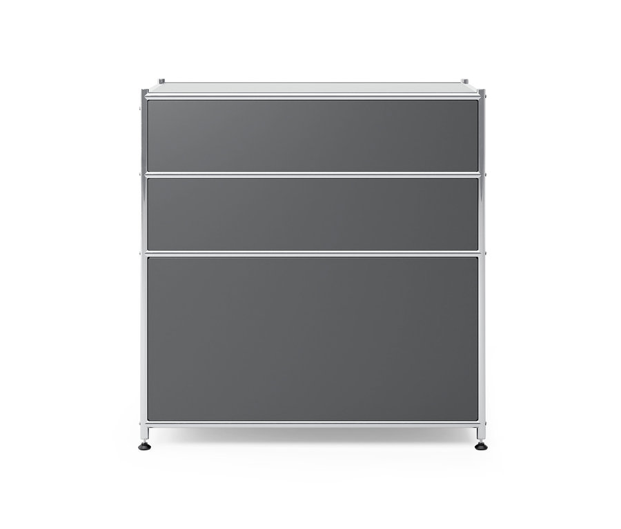 Szürke »CN3« fém komód 3 fiókkal.