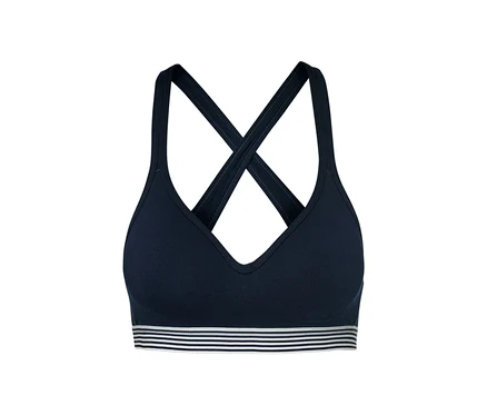 Sötétkék, puha kosaras női melltartó.