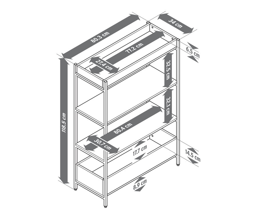 Konzol vázlat méretekkel.