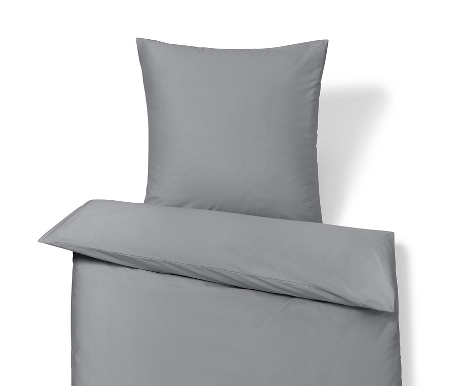 Szürke pamutszatén ágynemű normál és extra méretben.
