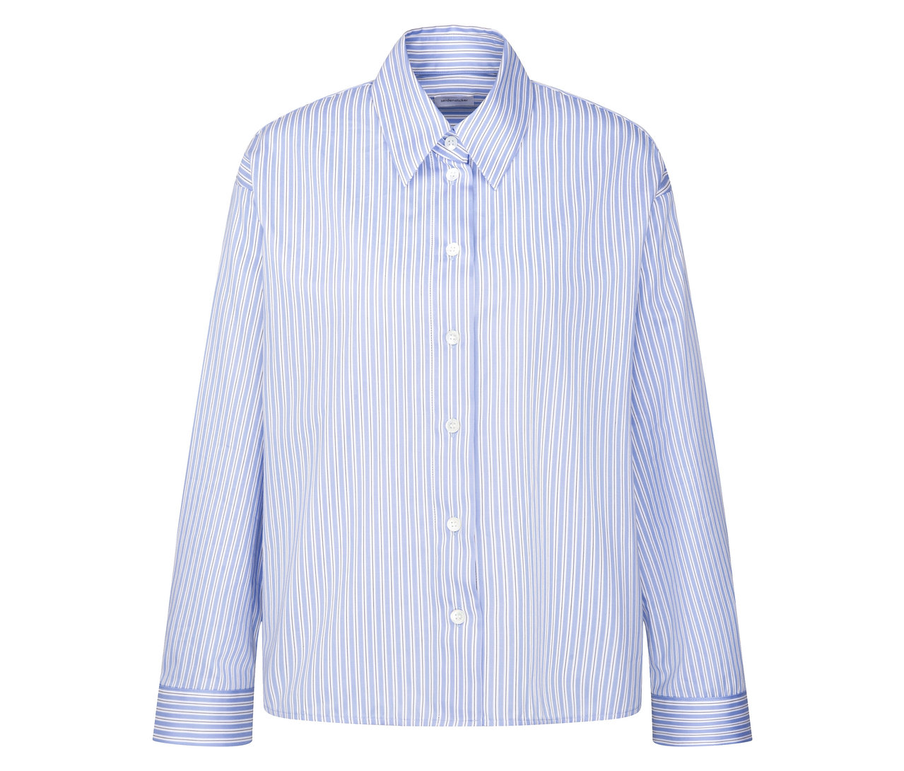 Kék-fehér csíkos Seidensticker túlméretezett ingblúz.