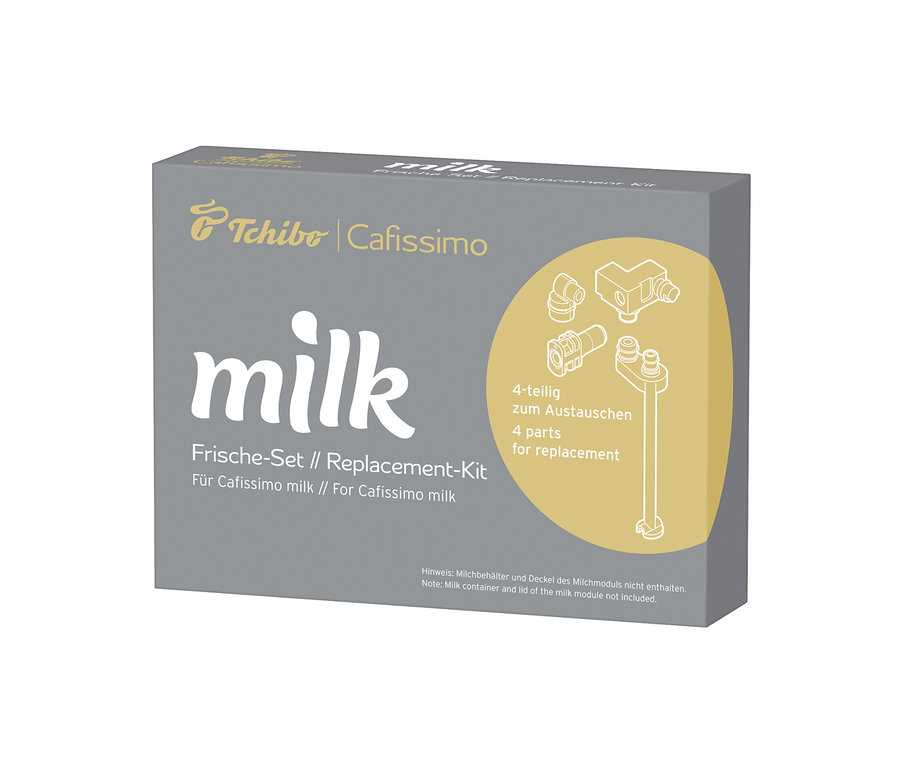 A Cafissimo milk cserekészlet csomagolása látható.