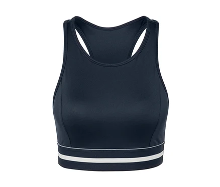 Kék »Crop Top« sportmelltartó.