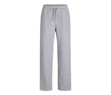 Szürke Jack&Jones Bradley szabadidőnadrág húzózsinóros derékkal és egyenes szárral.