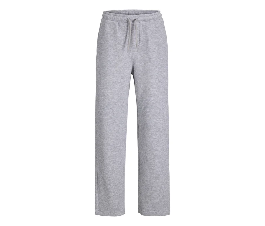 Szürke Jack&Jones Bradley szabadidőnadrág húzózsinóros derékkal és egyenes szárral.