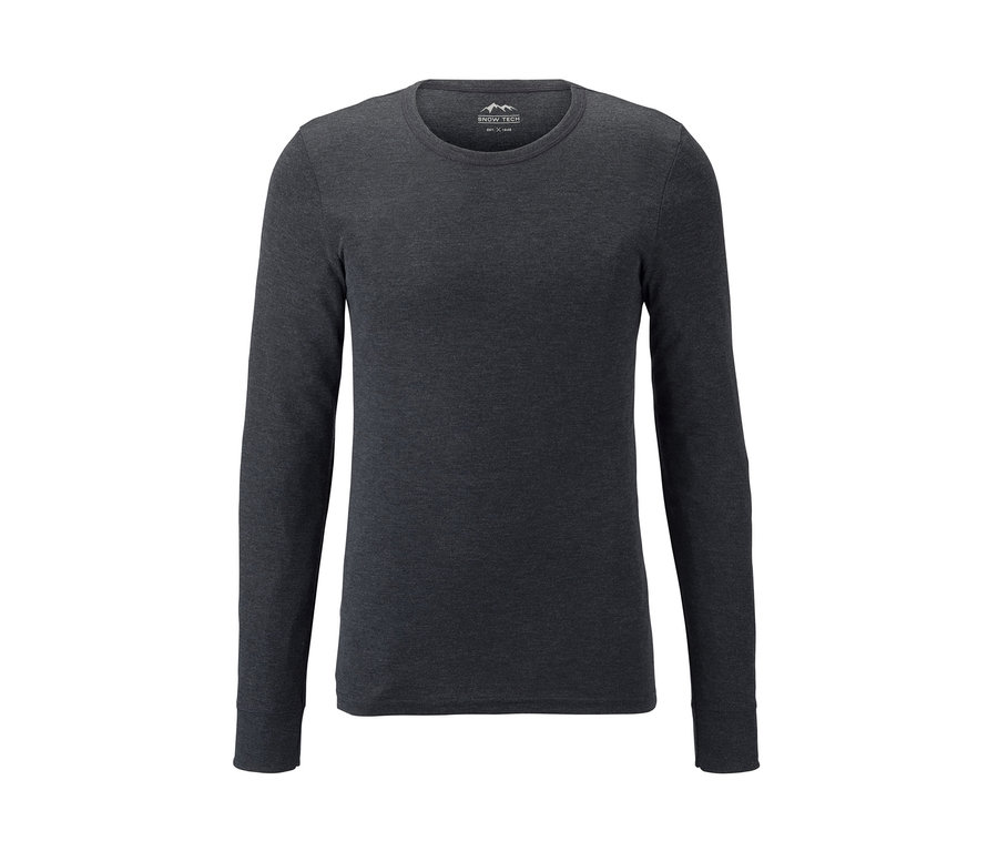 Sötétszürke, hosszú ujjú funkcionális férfi aláöltözet.