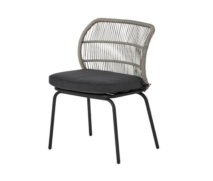 Textilhálós szék sötétszürke ülőpárnával.