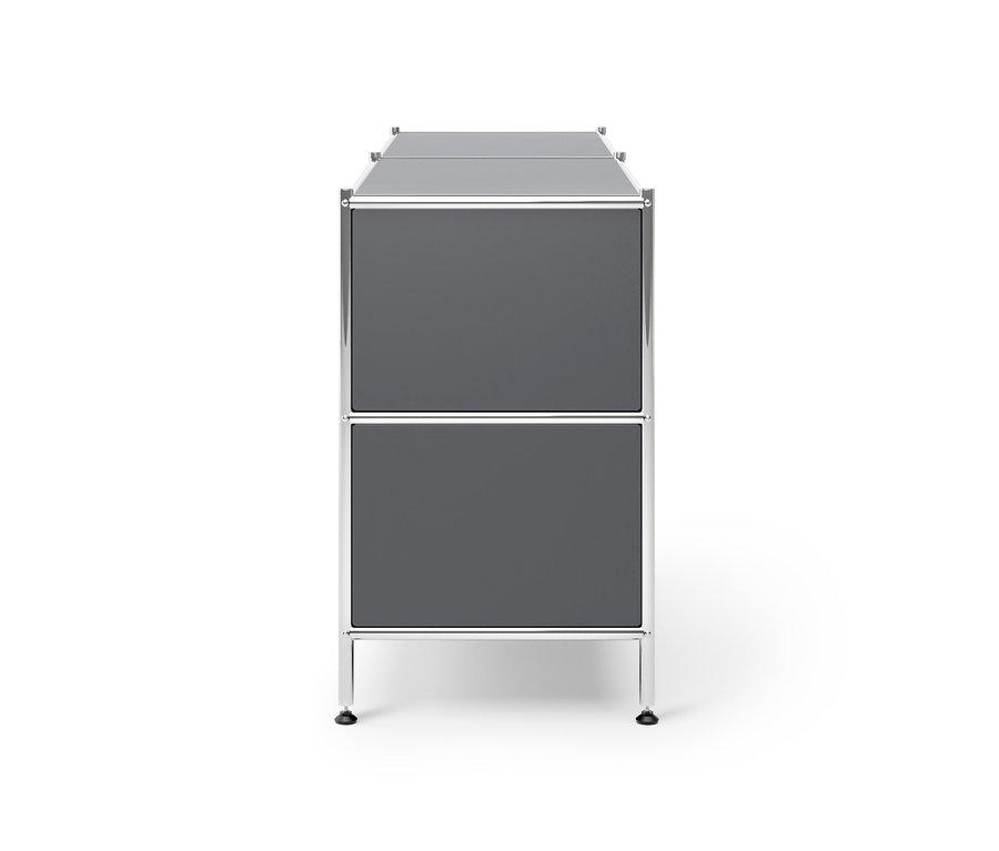 Szürke »CN3« alacsony fém komód 4 fiókkal.