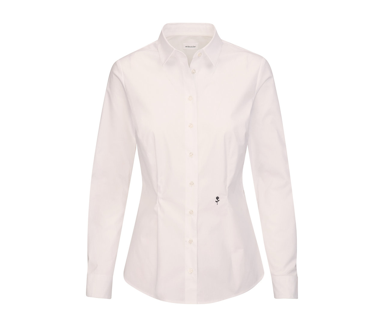Fehér, hosszú ujjú, gombos Seidensticker slimfit blúz.