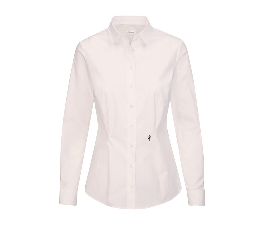 Fehér, hosszú ujjú, gombos Seidensticker slimfit blúz.