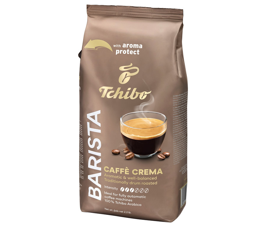 Egy csomag BARISTA Caffè Crema - 1x1kg szemes kávé.