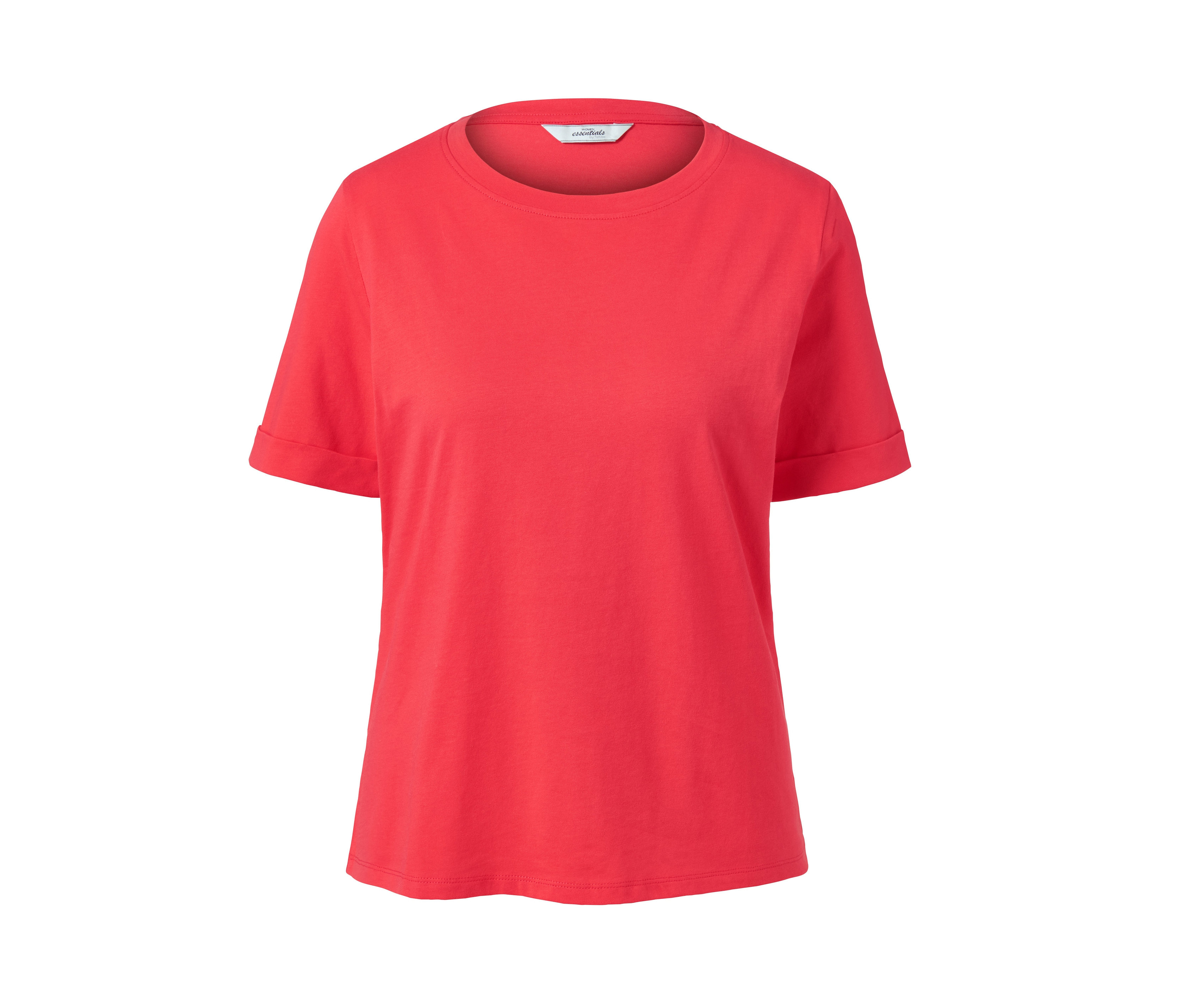 Egy piros, rövid ujjú póló.