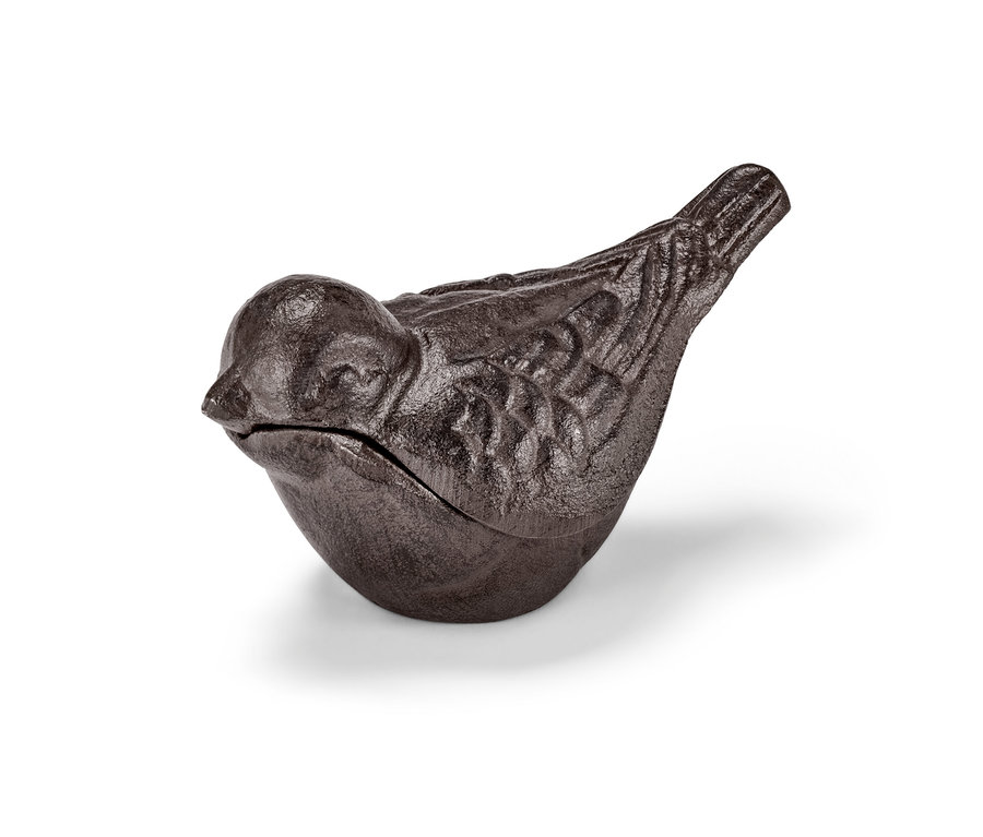 Barna, madár alakú rejtekhely kulcs számára.