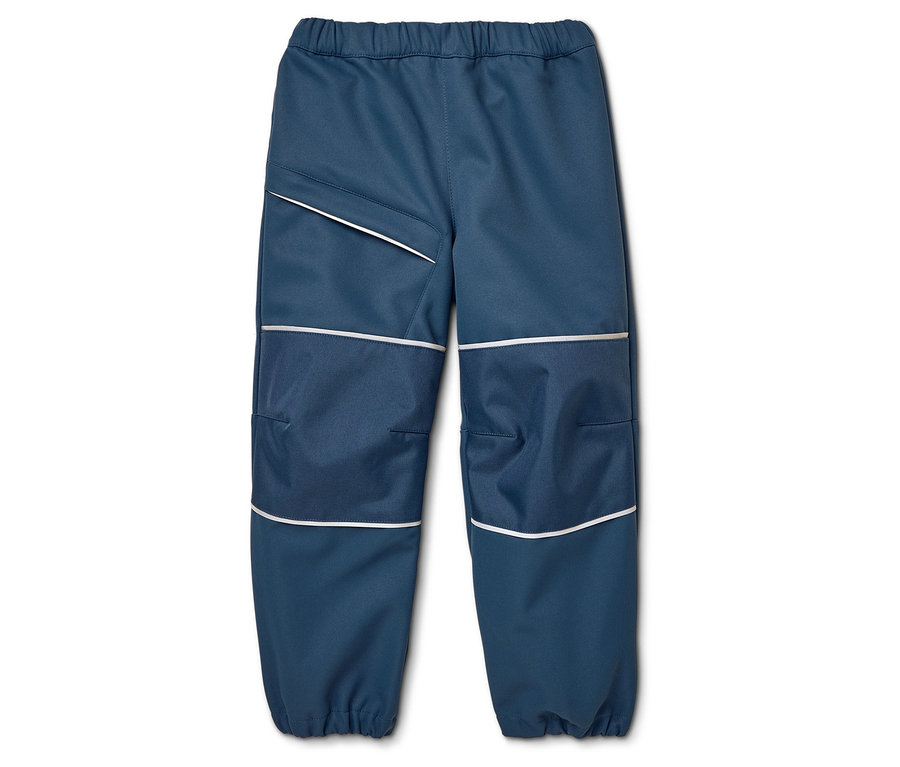 Kék nadrág fényvisszaverő részletekkel, fehér háttéren.