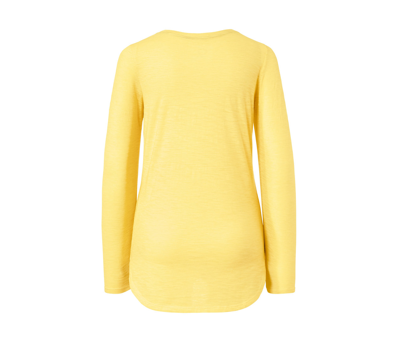 Sárga, hosszú ujjú női sportfelső.