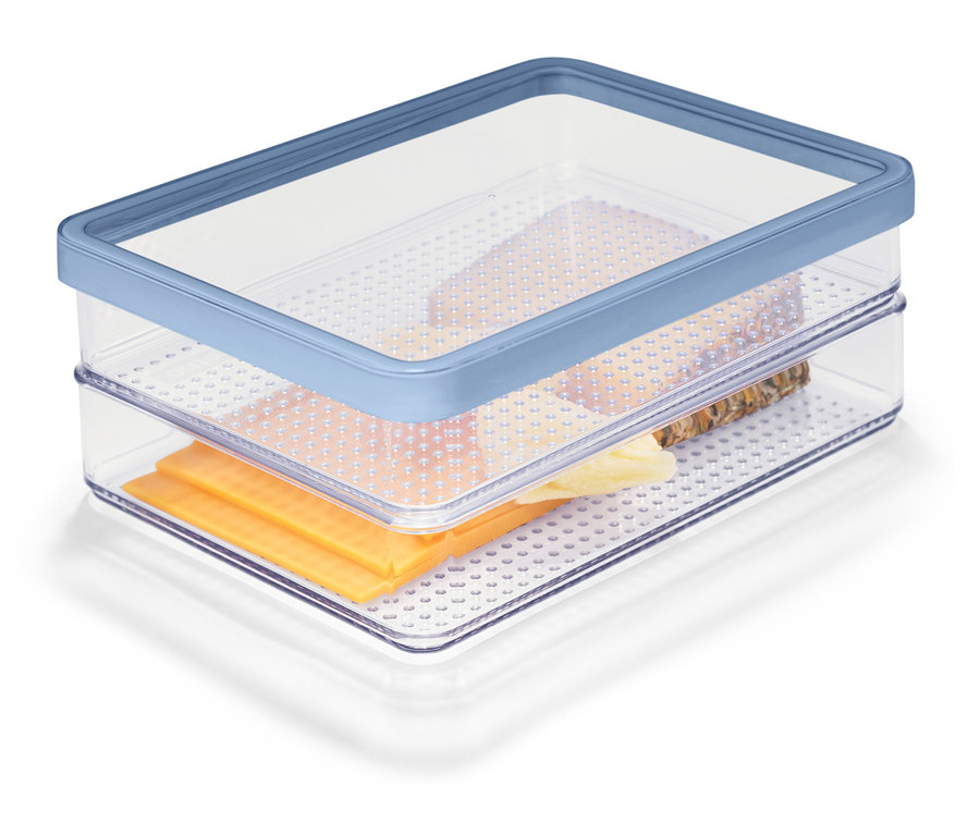 Doboz felvágottak számára sajttal és kenyérrel.