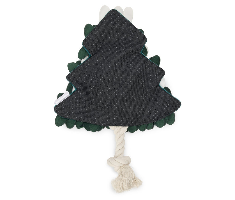 Kutyajáték karácsonyfa alakú kötéllel.