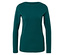 Petrólszínű hosszú ujjú felső.