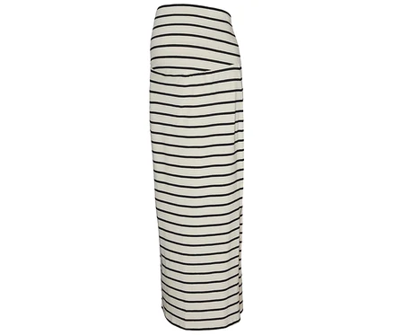 A képen egy fekete csíkos, fehér MAMALICIOUS MLEVA YD JRS MAXI SKIRT NOOS szoknya látható.