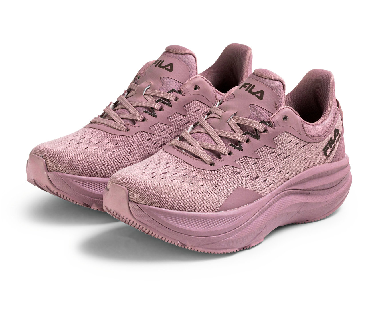 Két FILA Retron női sneaker cipő egymás mellett, mályva árnyalatban.