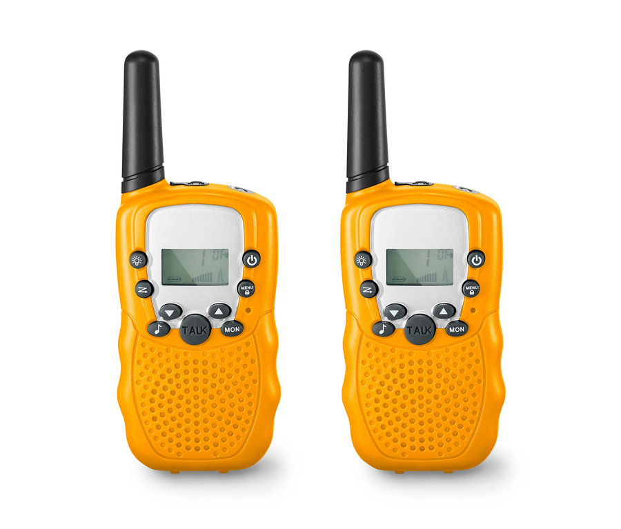 Két sárga 2 walkie-talkie gyerekeknek.
