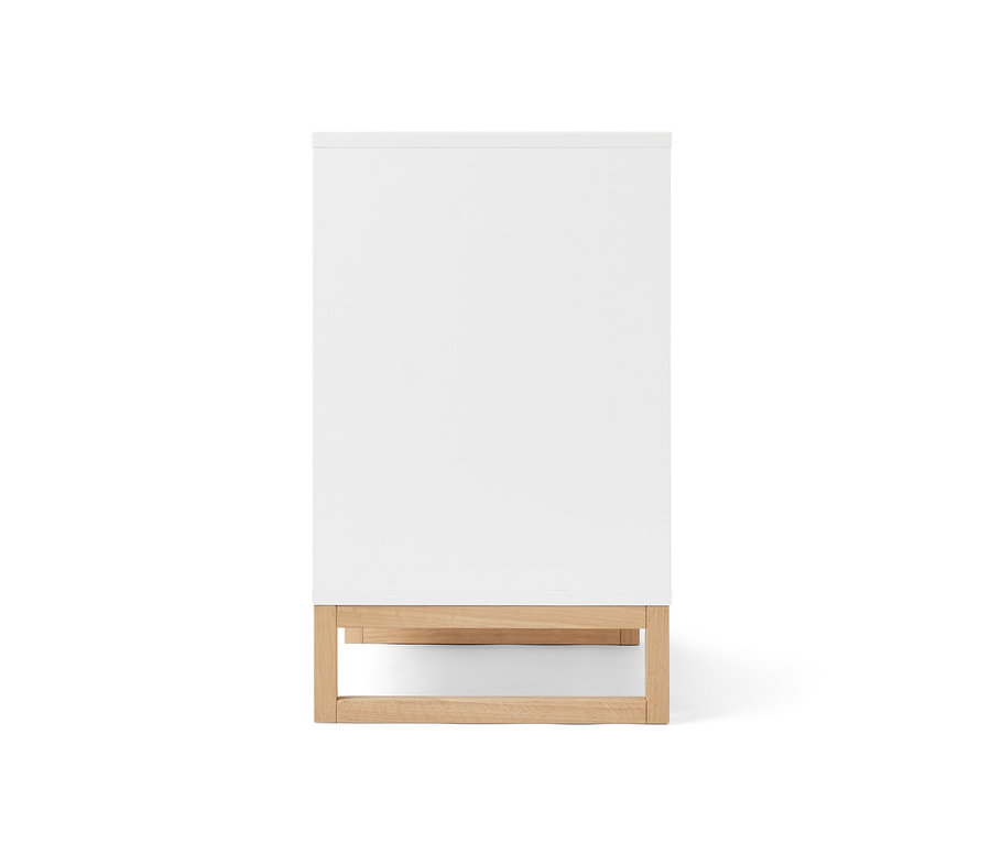 Fehér mosdó alatti szekrény, 1 ajtós, polcos.