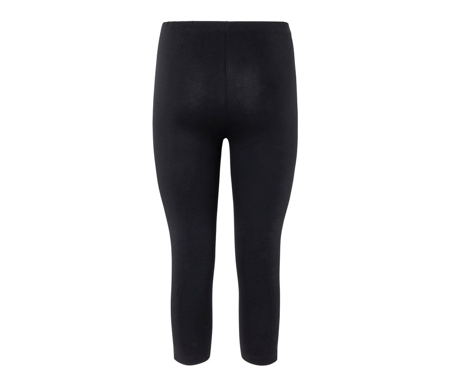 Fekete, 3/4-es leggings dekoratív elemmel, hátulnézet.