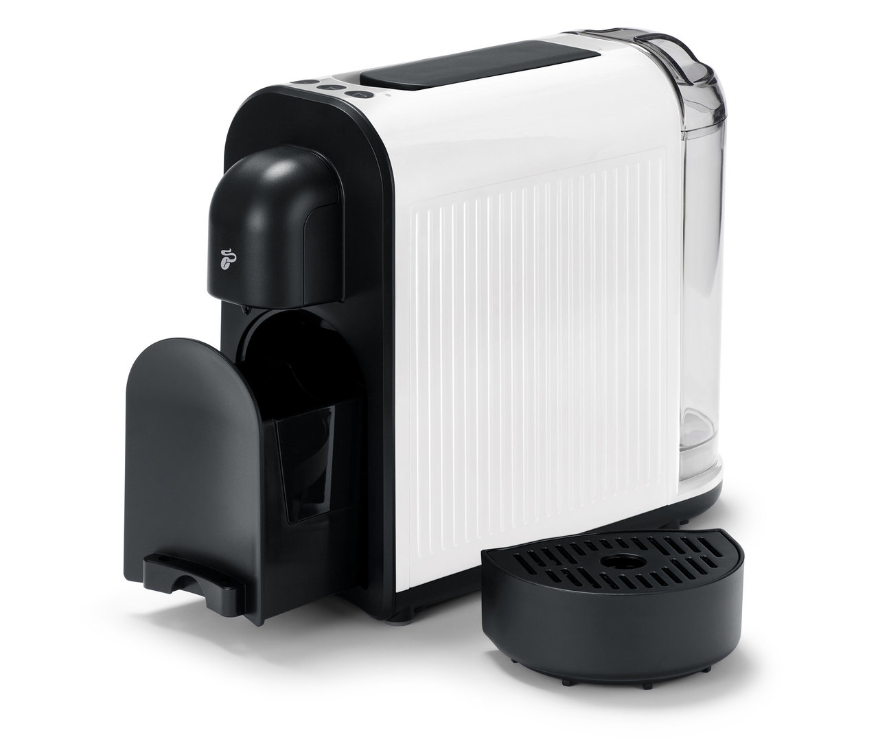 Cafissimo now white kávéfőző, levehető csepptálcával és víztartállyal.