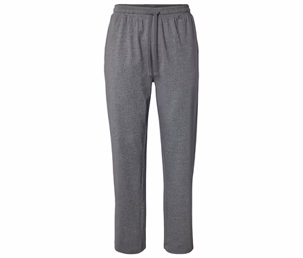 Szürke, hosszú, húzózsinóros jogging alsó, elölről fényképezve.