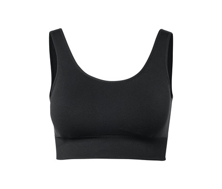 Fekete női bustier sportmelltartó.