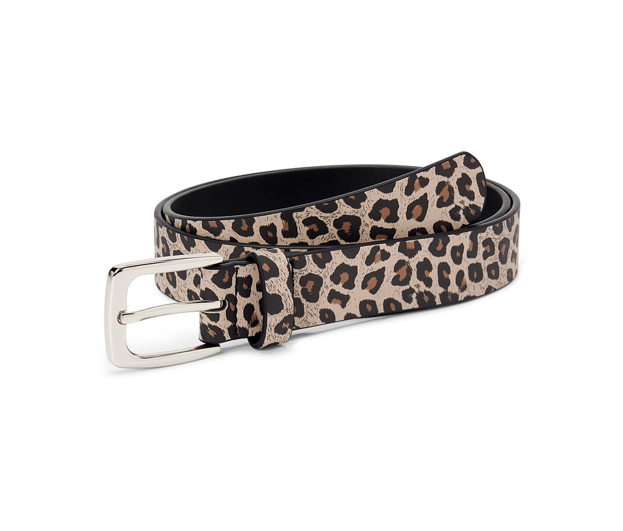 Leopárdmintás női öv fém csattal.