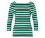 Zöld-fehér csíkos, hosszú ujjú póló.