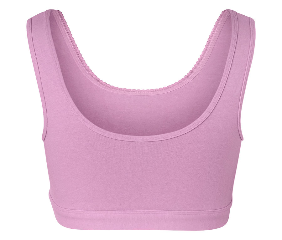 Lila sportmelltartó részlete díszszegéllyel.